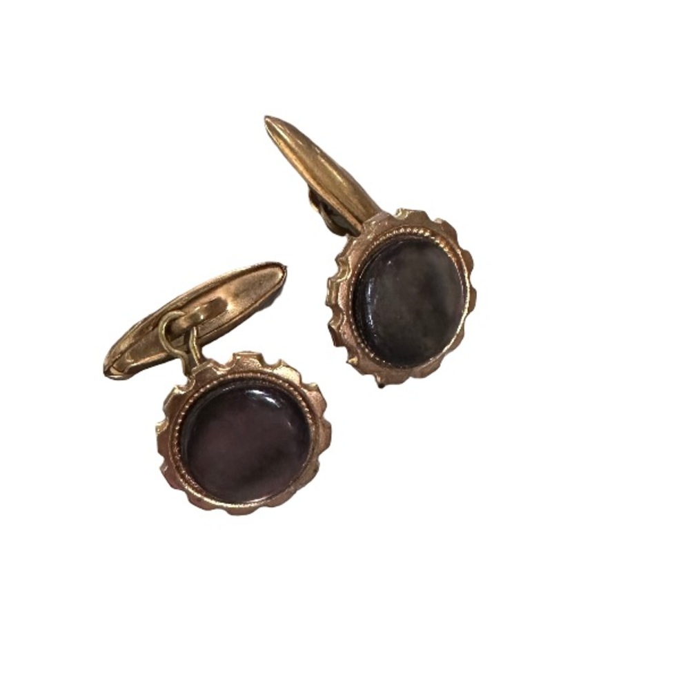 Vintage Gold and Black Cufflinks - Picture 2 of 5